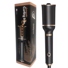 Multi-Automatic Hair Curler Hair Curling Iron LCD Ceramic Rotating Hair Waver Magic Curling Wand Irons Hair Styling Tools (Color: black, Plug standard: EU)