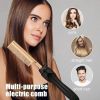 Electric Hair Straightening Brush 2 in 1 Styling Comb for Straightening and Curling Wet Dry and Synthetic Hair